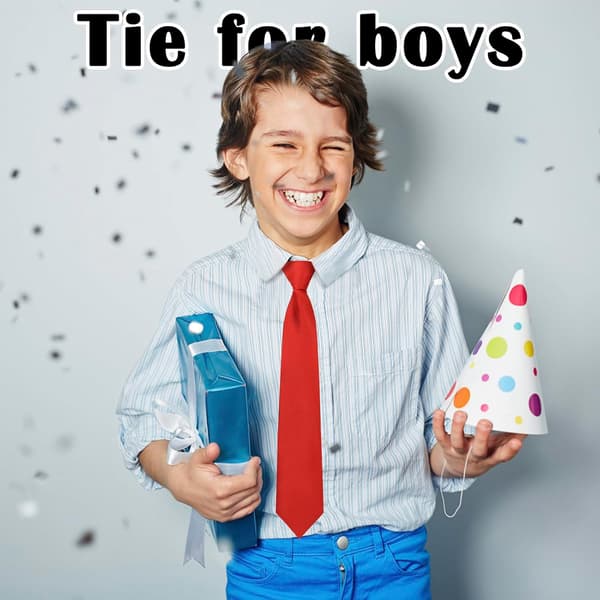 Guttens slips 4-pakninger Barnas slips, slips for ferdigknyttet glidelås Skole Uformell Konfirmasjon B-gutter - B-boys Ties