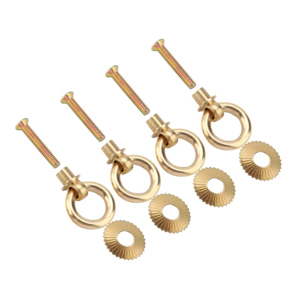 4pcs/pack Mini Simple Vintage Pull Rings Cosmetic Box Jewelry Box Fastener Handle Brass