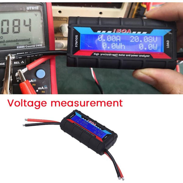150A Højpræcisions Wattmeter Effektanalysator LCD Baggrundsbelysning Wattmeter 150A Effektmåler Analyseinstrument