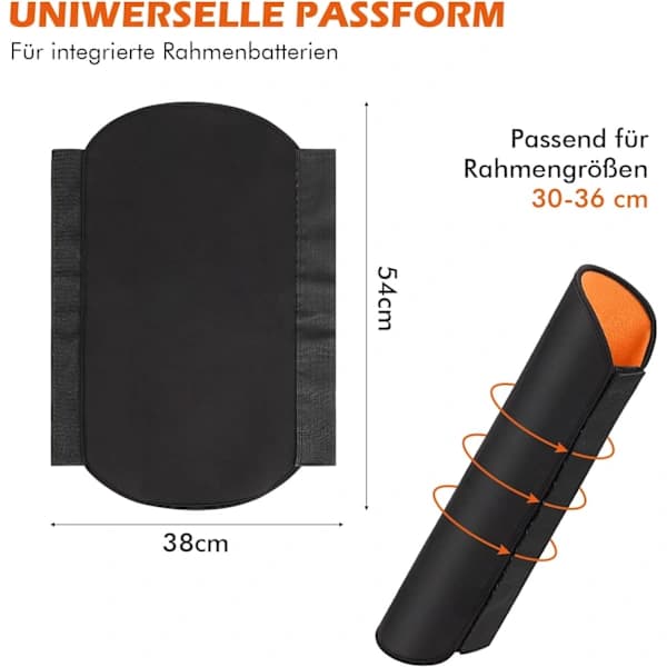 {xj}Beskyttende batteridæksel til elcykel, batteridæksel til 30-36 cm