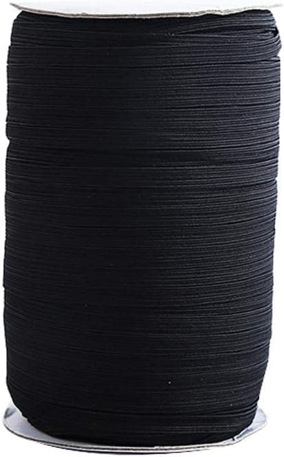 Flettet elastikbånd, sort elastikbånd — 0,3 cm x 180 meter