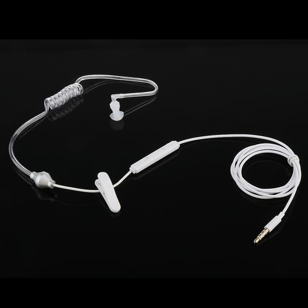 Luftrør Monaural In-Ear Hovedtelefoner Anti-stråling Headset 3.5mm Hvid