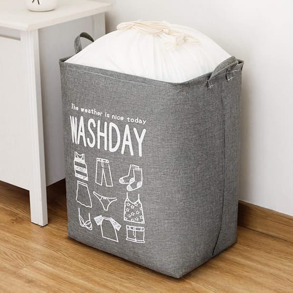 Large Laundry Hamper, 75L Foldable Laundry Basket, Zipper