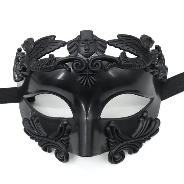 Sort Maskerade Mystisk Maske til Mænd Mardi Gras Halloween