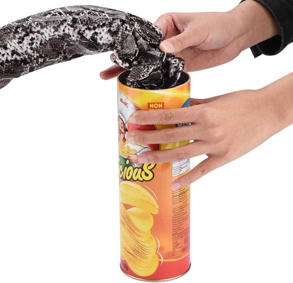 Halloweenfest potatischips ormburk, rolig klassisk konserverad orm skämt, konserverad orm skämt presentleksak