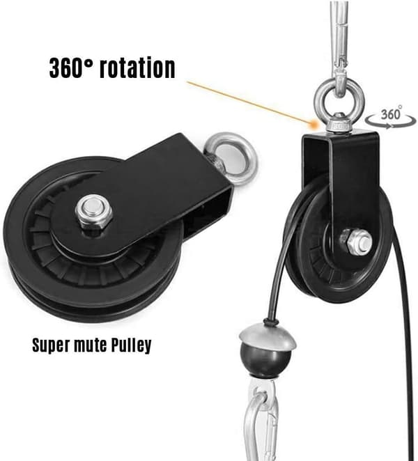 Blok 90 mm tomgangsrulle med 360° roterbar U-holder til F
