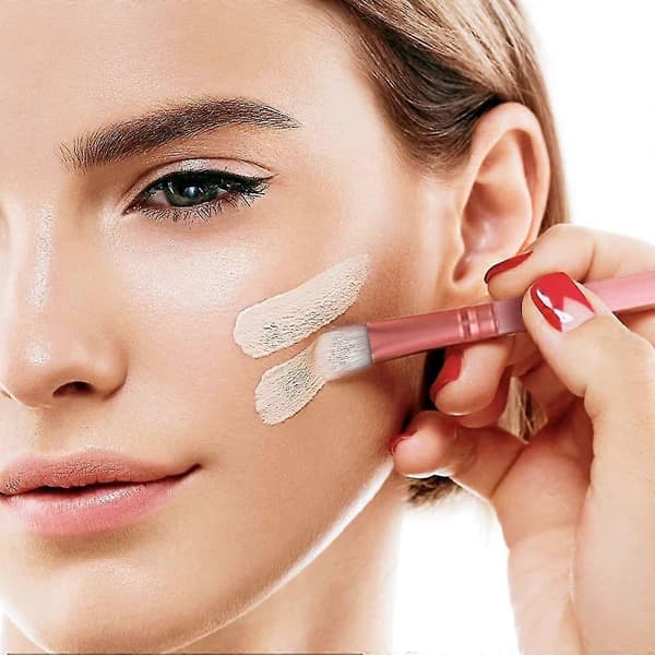 12 stk. makeupbørster, bruges til concealer syntetisk foundationbørste (sort)