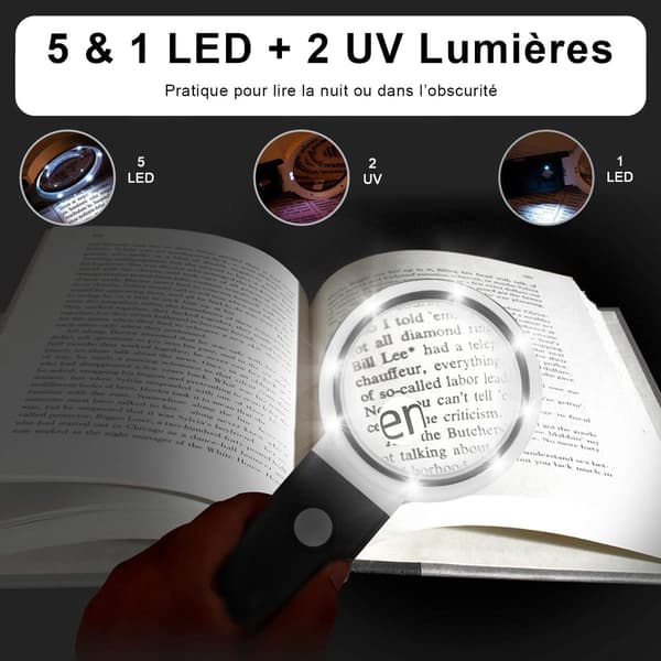 Floor Standing Magnifying Lamp, 6X 25X Table Magnifier with Folding