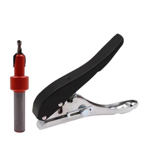 2 Pcs Woodworking Tools Pliers Short Hole Punch Kit Paper Screw Cap with Countersink Drill 2.8mm Adjustable