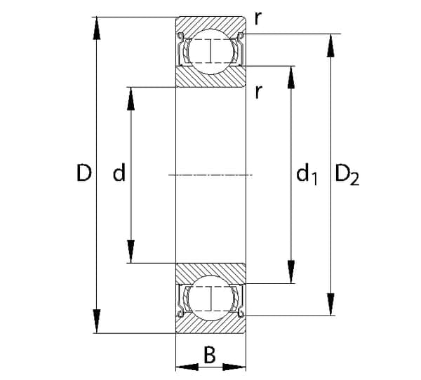 Kulelager 20x42x12 mm SKF 60042RSSKF