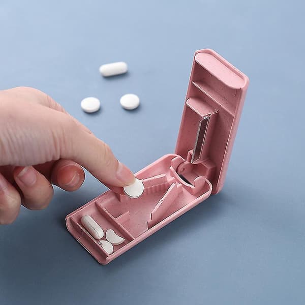 Pill splitter for large small pills Portable mini medicine container with compartment divider