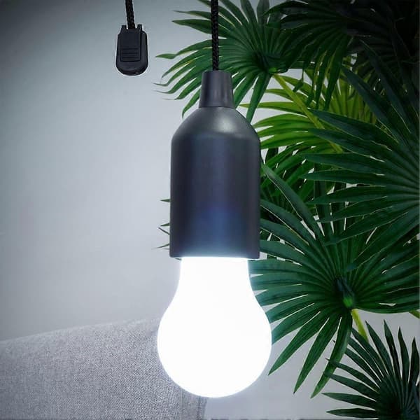 LED-pæreformet lampe med 90 cm snor til camping (FMY)