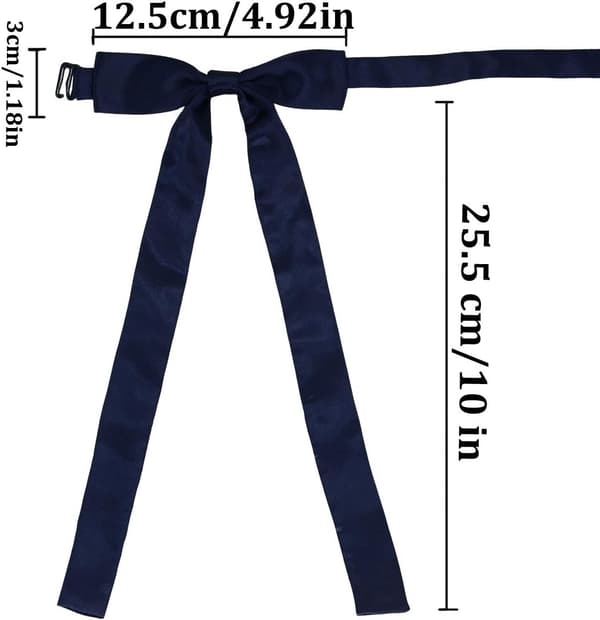 Dame-flue, justerbar, forhåndsbundet, sommerfugleknude, skjorter, slips, TD7, blå, one size -
