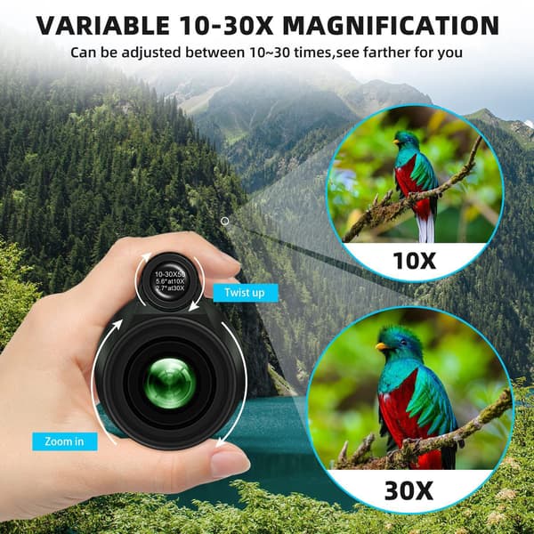 Monocular Telescope for Adults 10-30x50 HD Zoom Monocular Telescope