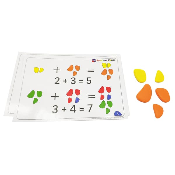 70 st/set Rainbow Stones Early Math Learning Toys Sorting and Stacking Stones Kids Activity Set Sensory Toy