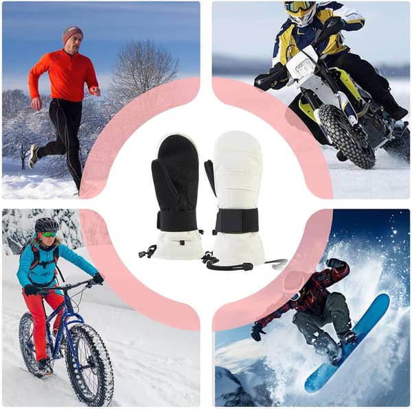 Generiska vinterhandskar för vintern, handskar pekskärm, handledsskydd fleecefoder, herr, motorcykel, skidåkning, snö, utomhuscykling vit M - Weiß M
