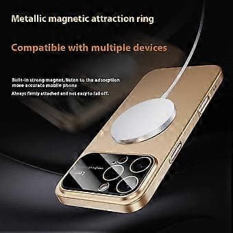Compatible Magnetic Case for iPhone 16 Pro, Large View Window, Matte PC Back with Lens Protector (Wine Red)