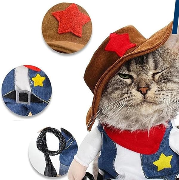 Julekostumer til hund eller kat Cowboy med hat