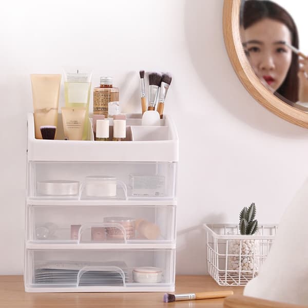 Multilayer Storage Box Dustproof Jewelry Makeup Organizer Clear Desktop Drawer for DIY Tools Stationery 1 1