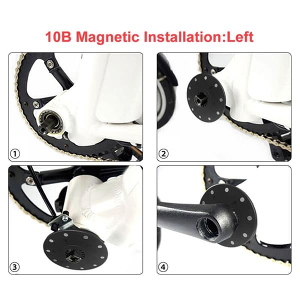 Vanntett elektrisk E-sykkel pedalassistanse sensor KT-10B 10 magnet venstre side PAS system DIY E-sykkel modifiserte deler
