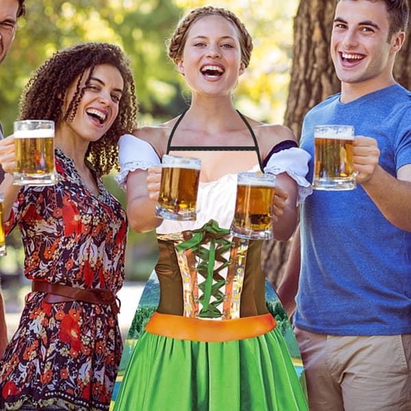 Oktoberfest-förkläde, bayerskt förkläde mjukt kvinnligt manligt unisex 05 - 5
