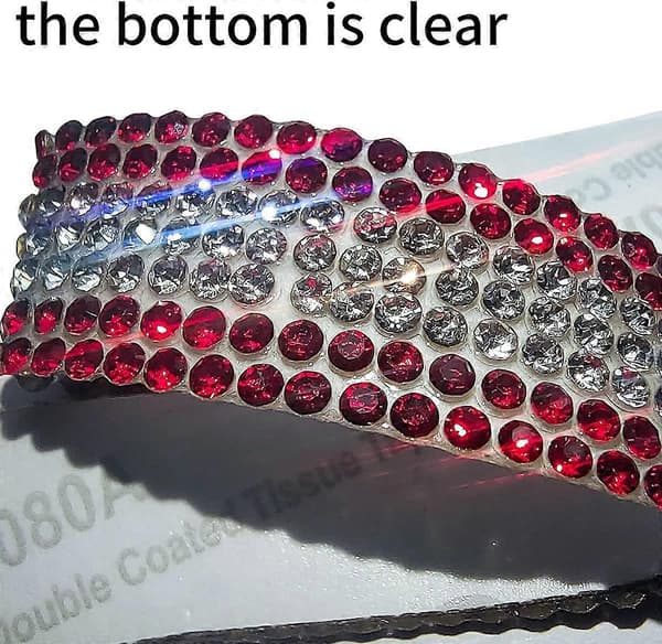 6 Pcs Rhinestone Bling Car Door Handle Scratch Protector Reflective Carbon Fiber Stickers Universal Safety (Red, Handle)