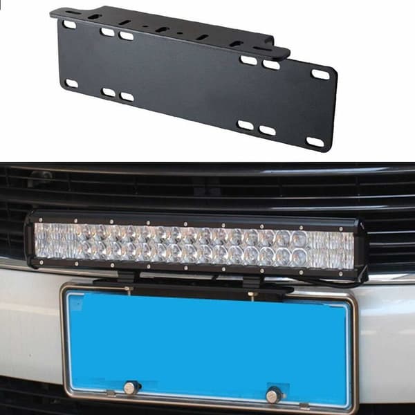 Universal Sort Legering Nummerpladeholder Forreste Kofanger LED-Bar og Arbejdslys Nummerplademonteringsbeslag til 4X4 Bil Lastbil