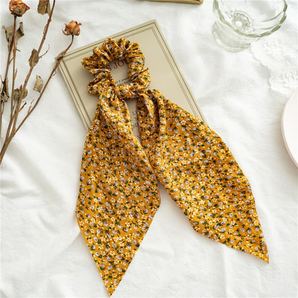 5 stk Blomsterhårskjerf med Sløyfebånd for Kvinner og Jenter, Sløyfe Scrunchie
