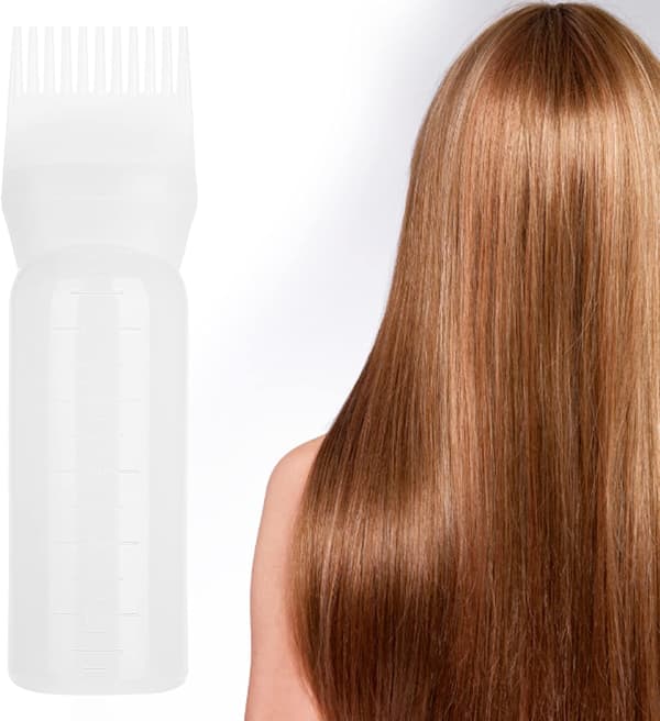 Hair Dye Bottle (White), Hair Dye Comb Applicator, Essential Hair Dyeing Tools, Root Comb Applicator, Hair Dye Bottle