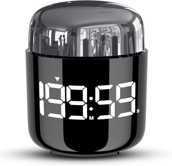 Kjøkkentimer, rund flaskeformet digital timer med LED fullskjerm