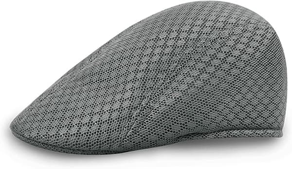 Grå Vintage mesh basker ivy kasket herre flad hat åndbar kasket golf