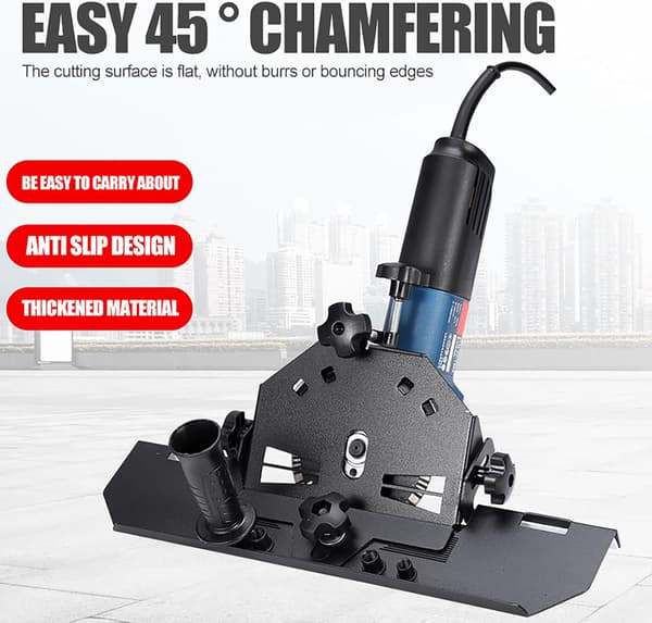 Tile Chamfering Machine, 45° Tile Cutting Unit, Tile Chamfering Machine Compatible with 115/125 mm Angle Grinder Compatible with Efficient Tile Cutting