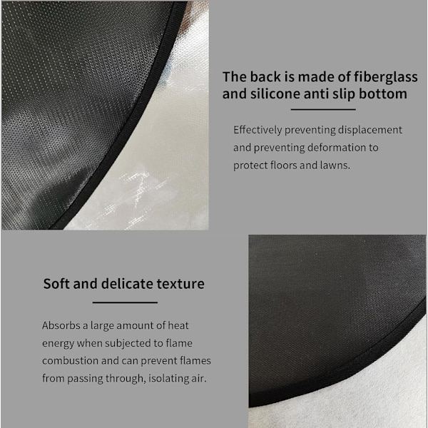Multilayer Fire Mat, Heat Resistant Floor Protector for Fireplace, 152x70cm