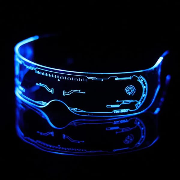 Dhrs jul LED-lysende briller lunettes neon - cyberpunk LED Vis