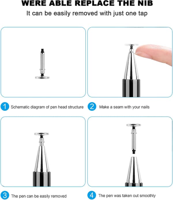 Black Touch Screen Stylus Pen, 2 in 1 Capacitive Stylus Universal High Sensitivity and Accuracy for Smartphones Tablets Galaxy Huawei