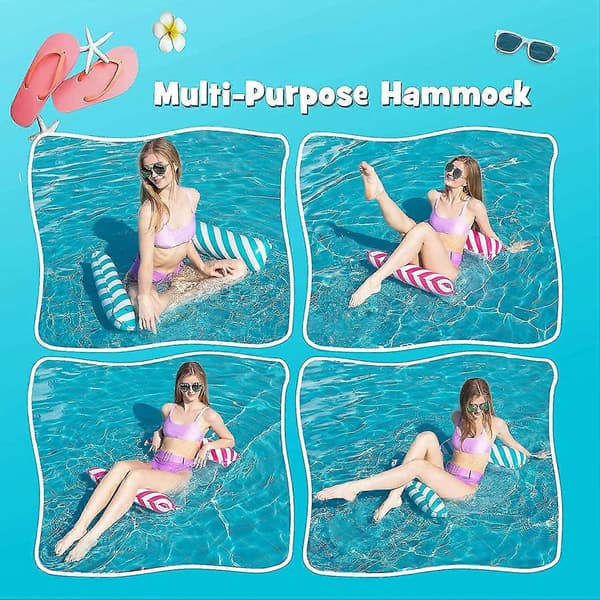 Floating Hammock, 4-in-1 Inflatable Hammock Pool Inflatable Water Hammock, Foldable Floating Hammock Ultralight