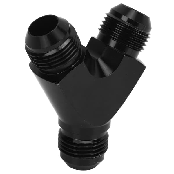 Coupling Union Fitting Splitter Black Anodized Coating Leakproof Y-Adapter Universal for Fuel Hose 10AN