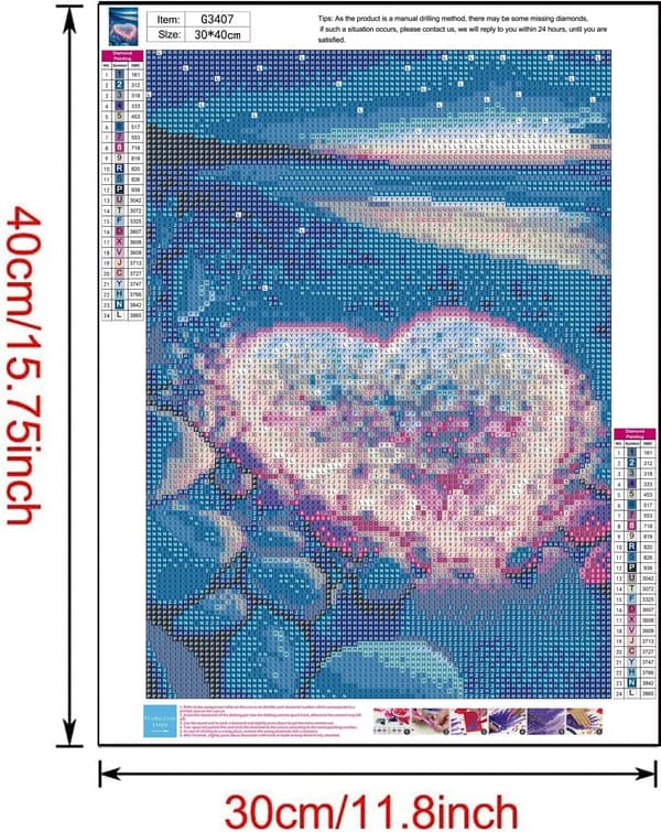 30x40cm, Stone Love 5D diamantmålning strass broderi duk