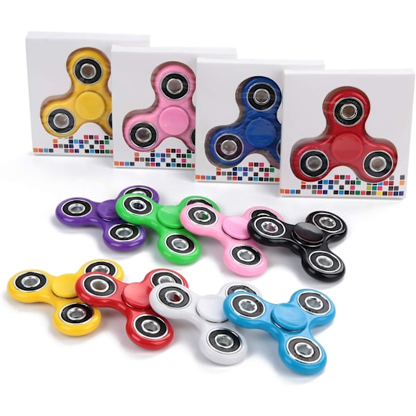 Fidget Spinnere - Stressreduserende Leker - Eksamenfestgaver til Barn 10-Pakning