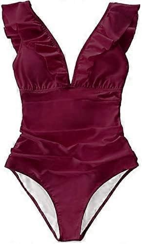 Women's Ruffle Lace Up Beach Swimsuit Tummy Control Bathing Suit