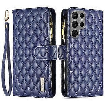 Leather Zipper Case for Samsung Galaxy S24 Ultra (Style E)
