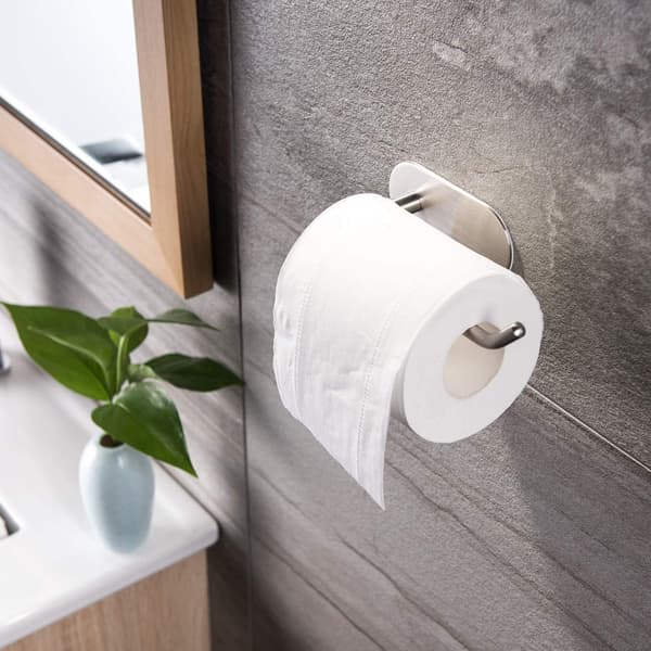 Toiletpapirholder uden boring Selvklæbende papirholder Rustfrit stål Toiletpapirholder