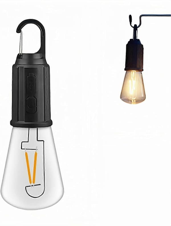 Portable LED Camping Lantern, Hook to Hang Anywhere | USB-C Rechargeable | 3 Brightness Modes