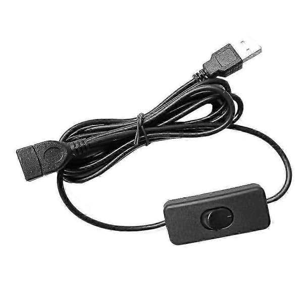 2 m USB-forlængerkabel med tænd/sluk-knap USB han til hun ledning til dataudlæsning og effektudgang til USB-headset