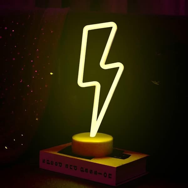 LED Neon Sign Bedroom Decorative Night Light Indoor Lighting Battery and USB Powered Lamp (Warm White Flashing)