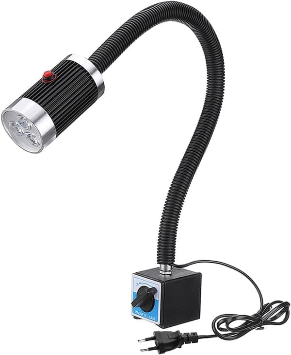 Mekanisk lampe med magnetisk base, 9W LED-blinklys, fleksibel, Watt