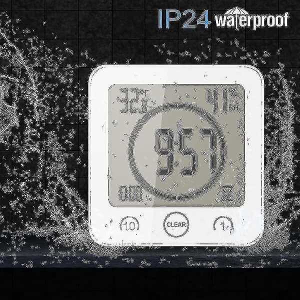 Waterproof Bathroom Clock And Timer For Shower, Digital Waterproof Shower Alarm Clock With Suction Cup, Waterproof Bathroom Wall Clock