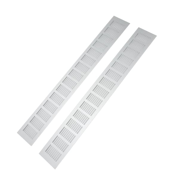 2 stk. luftventilasjonsgitter i aluminiumslegering, rektangulær ventilasjonsplate for skap, skoskap, garderobe 80x600mm