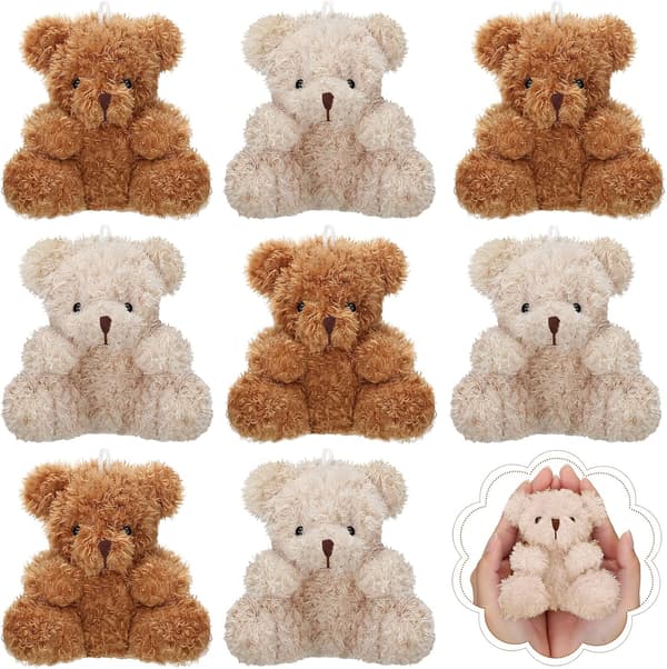 8 st Teddybjörnar 4 tum Mini Djur Leksak Teddybjörn Docka Mjuk
