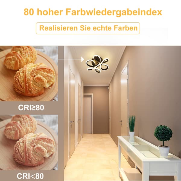 Ceiling lamp LED ceiling light black small hallway lamp 30W kitchen lamp modern warm white bedroom lamp 3000K geometry design lamp